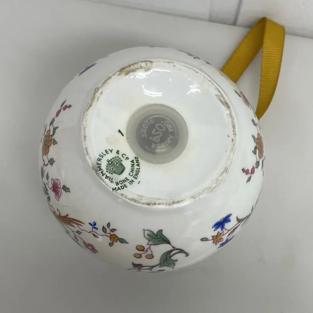 Hammersley Bone China Pomander Ball Diffuser Potpourri Birds & Flowers England